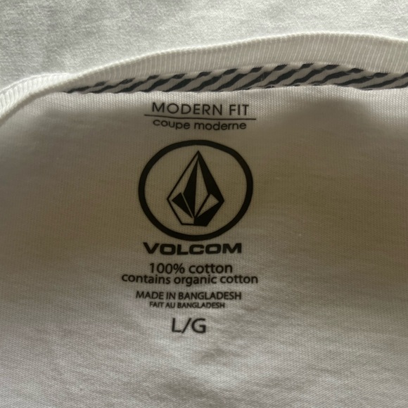 Volcom Youth Large White Wave Magnet Vibes Tee Shirt - Picture 2 of 3